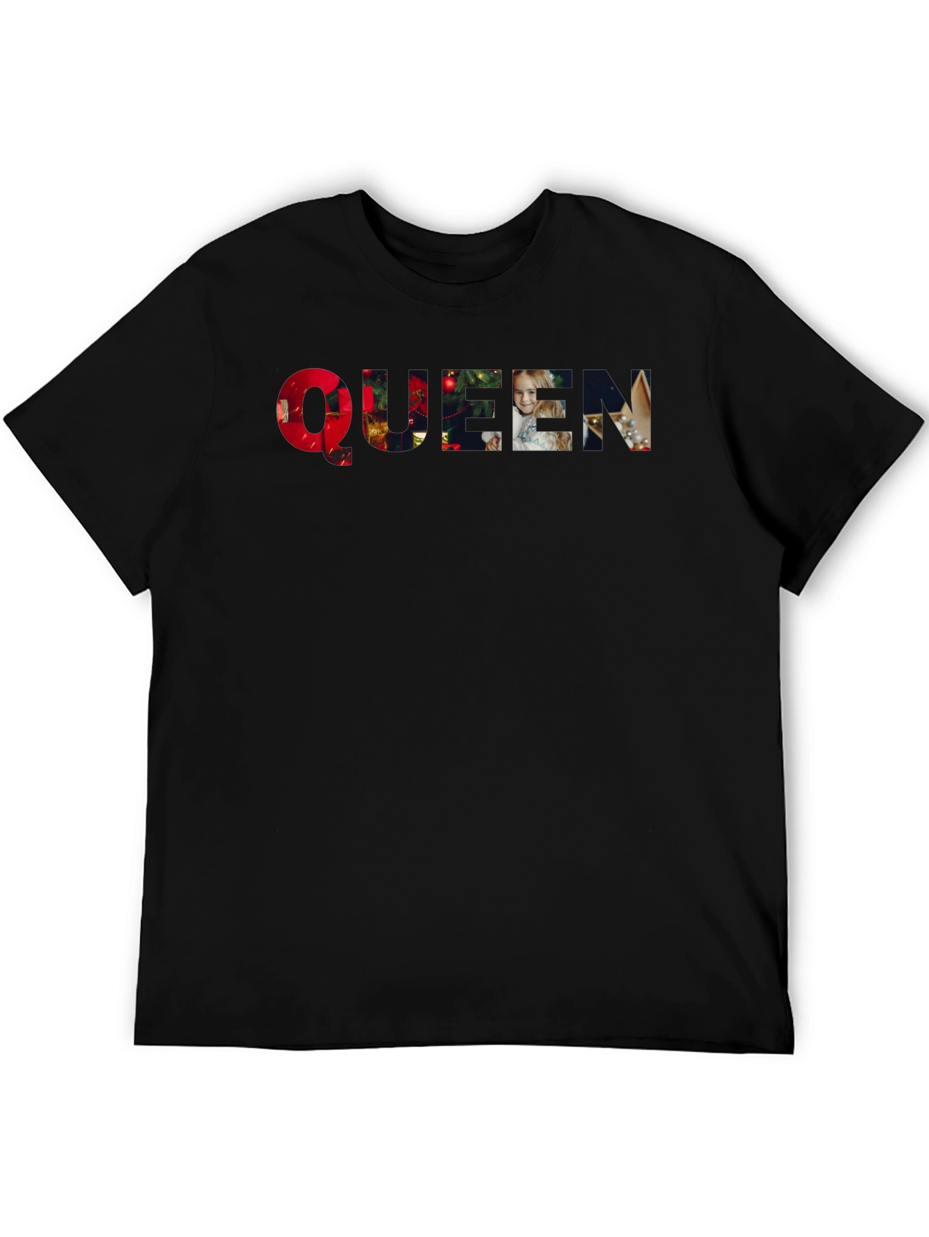 Queen Christmas Holiday Black T-Shirt