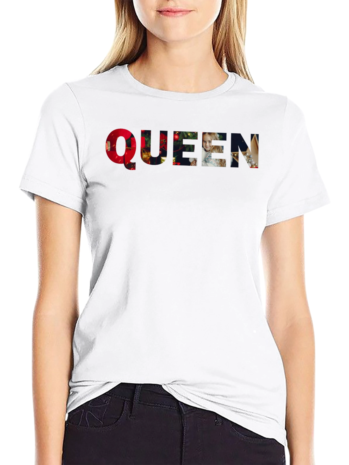 Queen Christmas Holiday Black T-Shirt
