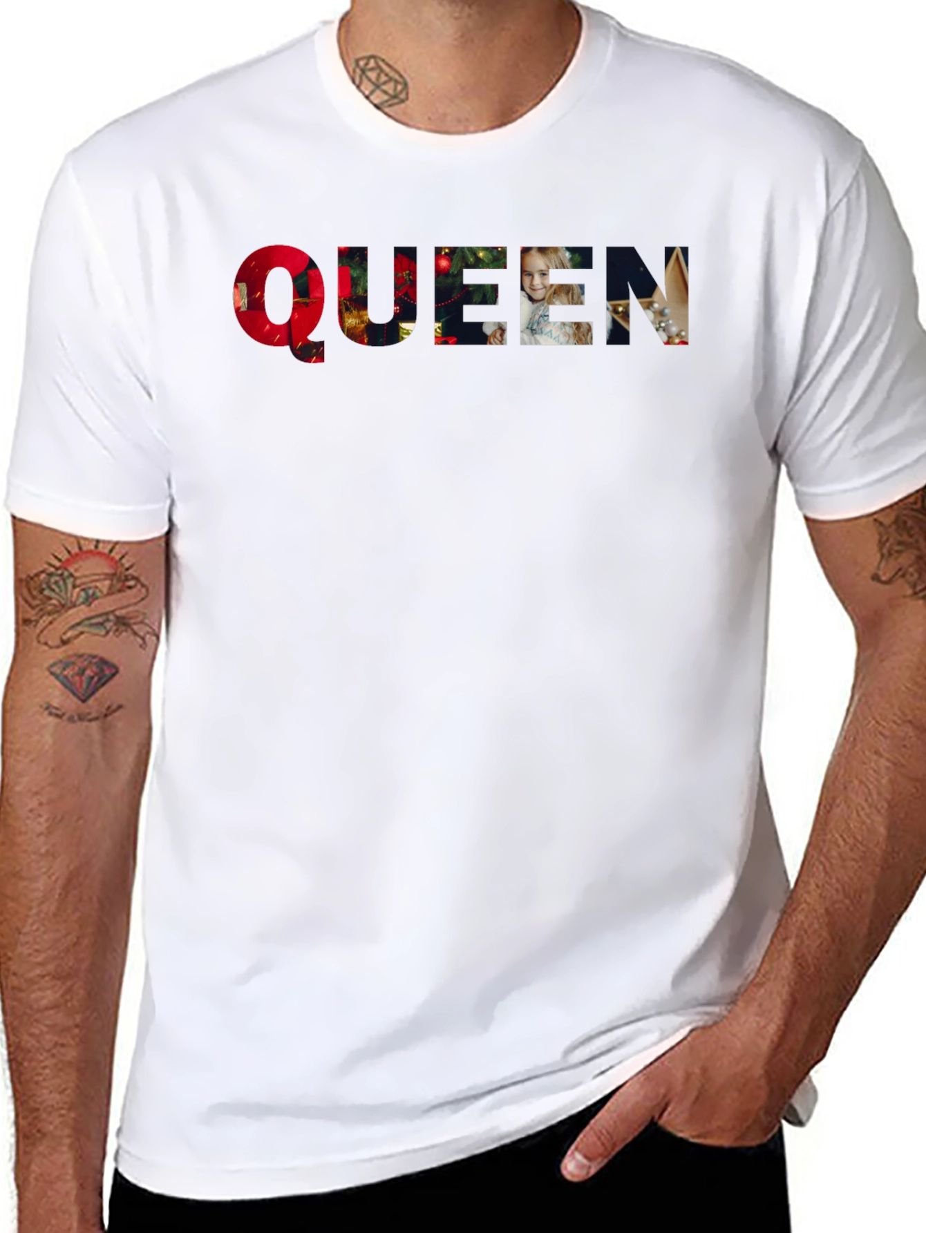 Queen Christmas Holiday Black T-Shirt
