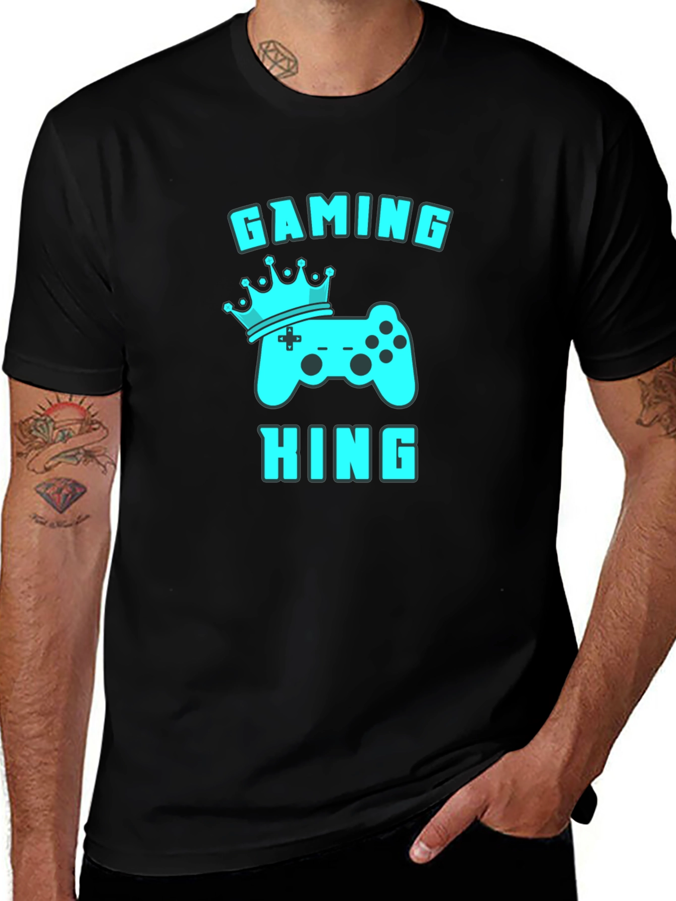 Gaming King Black T-Shirt - Gamer Apparel