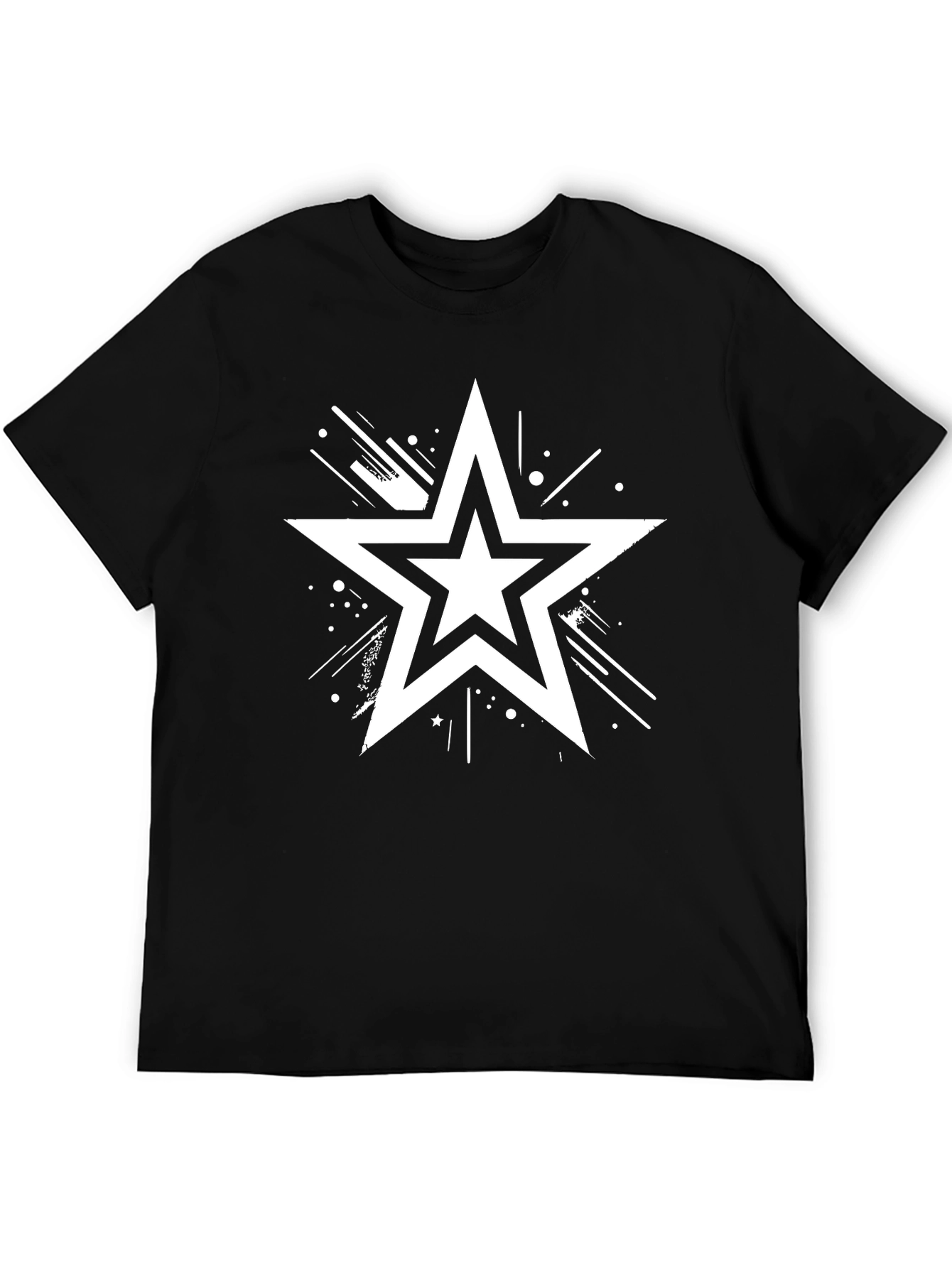 Stylish Black Star Graphic Tee for Men