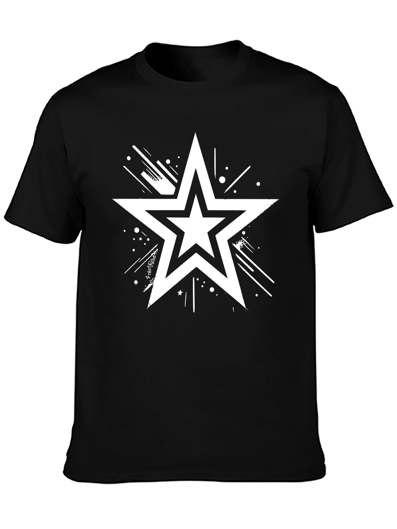 Stylish Black Star Graphic Tee for Men