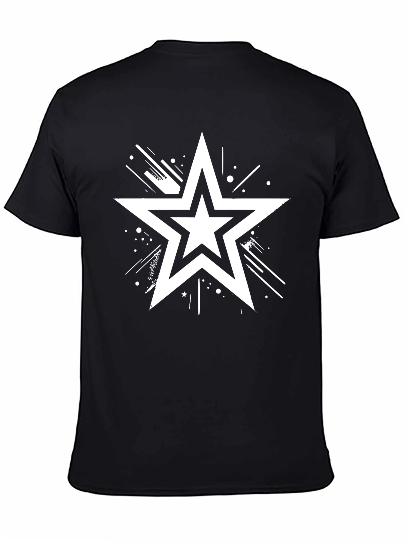 Stylish Black Star Graphic Tee for Men