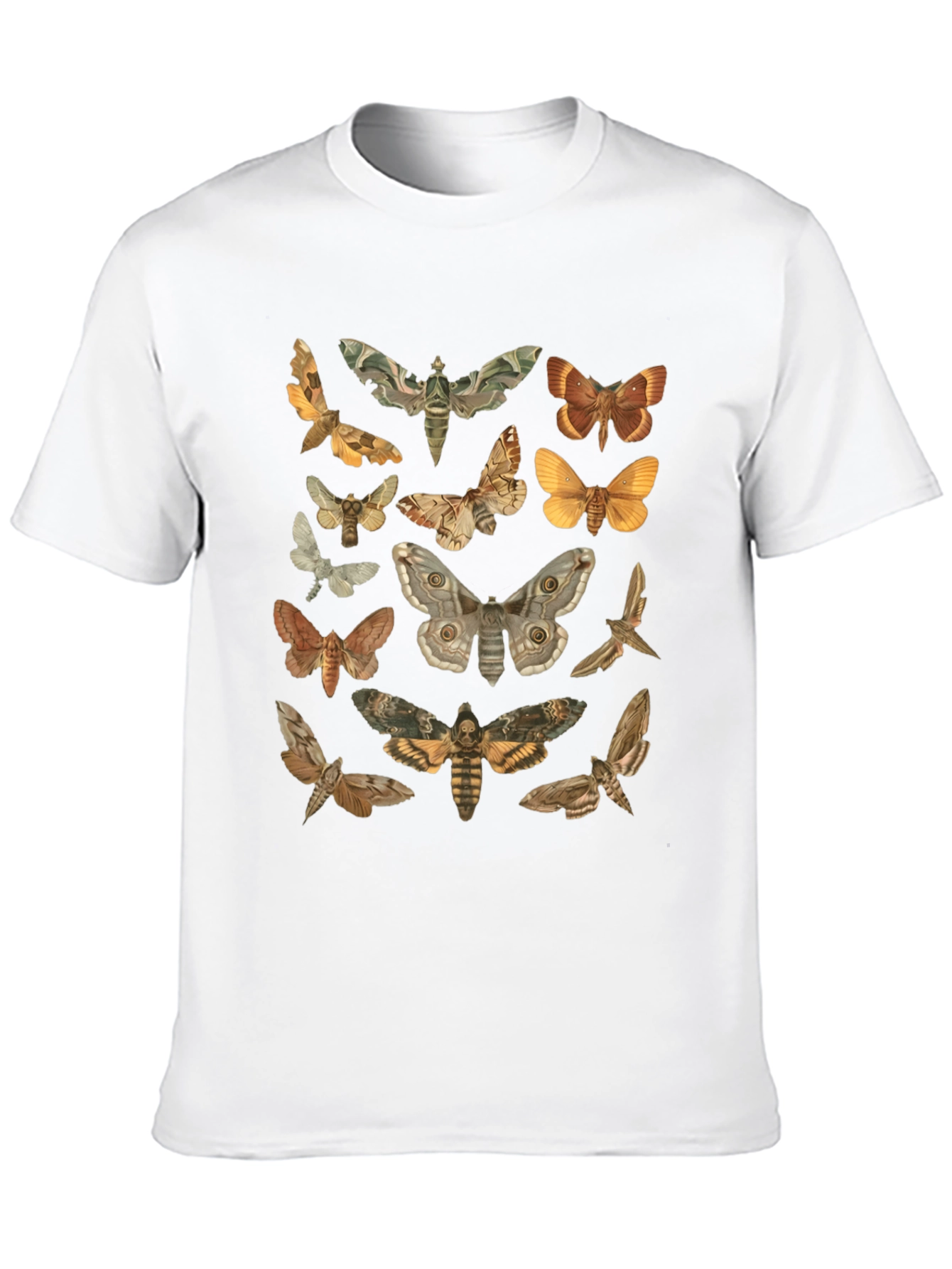 Moth Print Black T-Shirt - Stylish Nature Graphic Tee