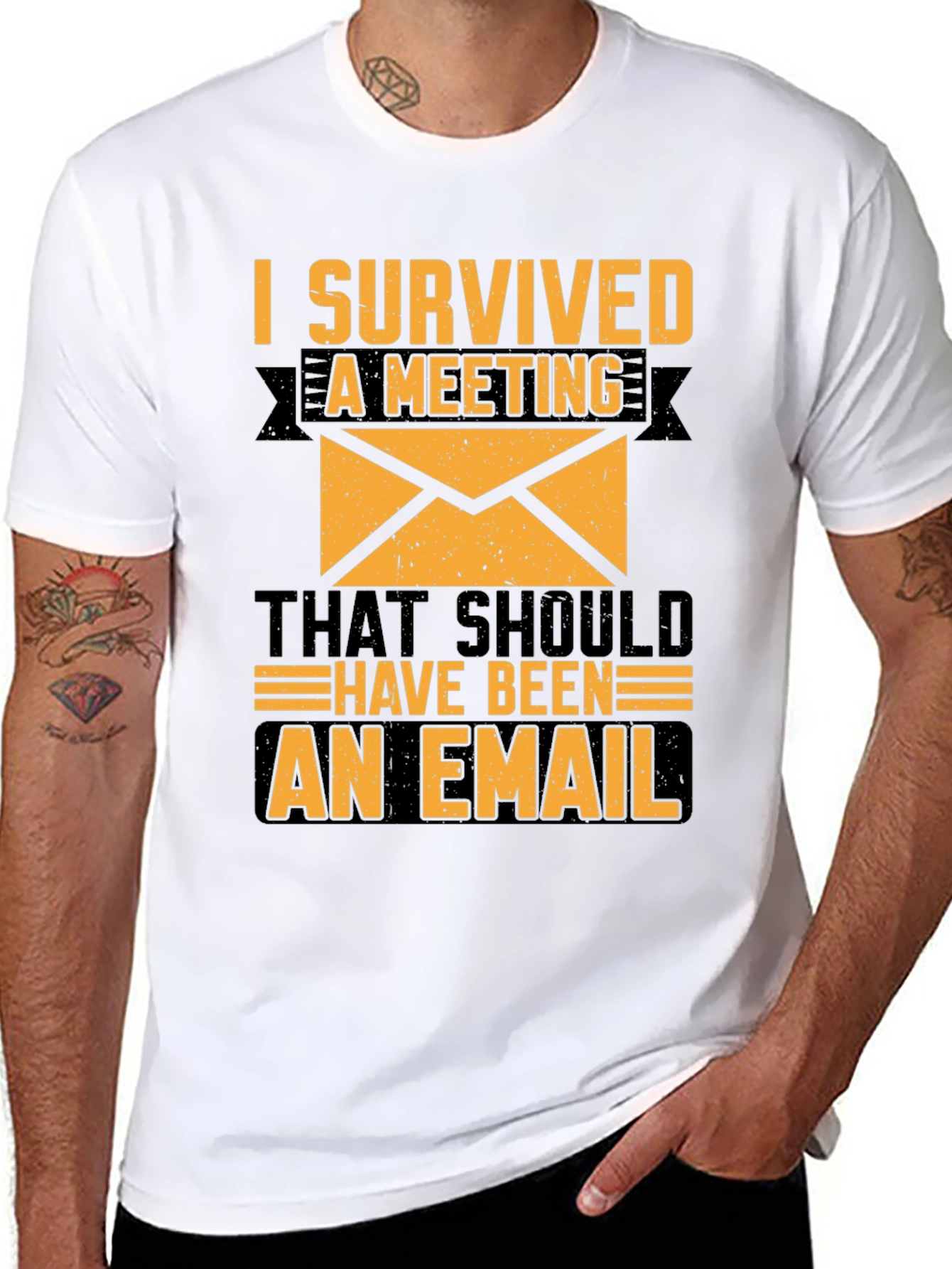 I Survived a Meeting T-Shirt Funny Work Tee