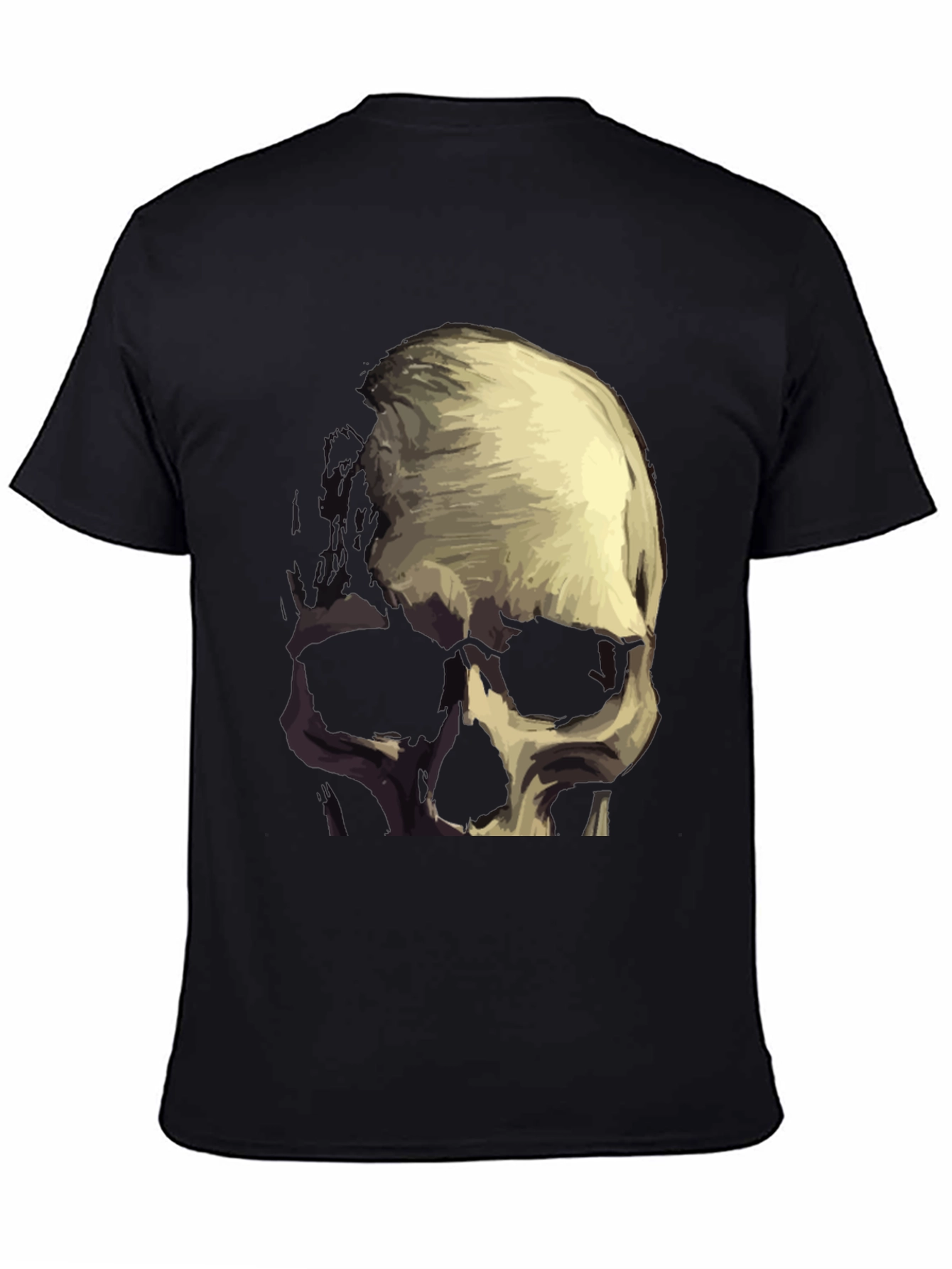 Skull Graphic Tee - Black Cotton Blend T-Shirt