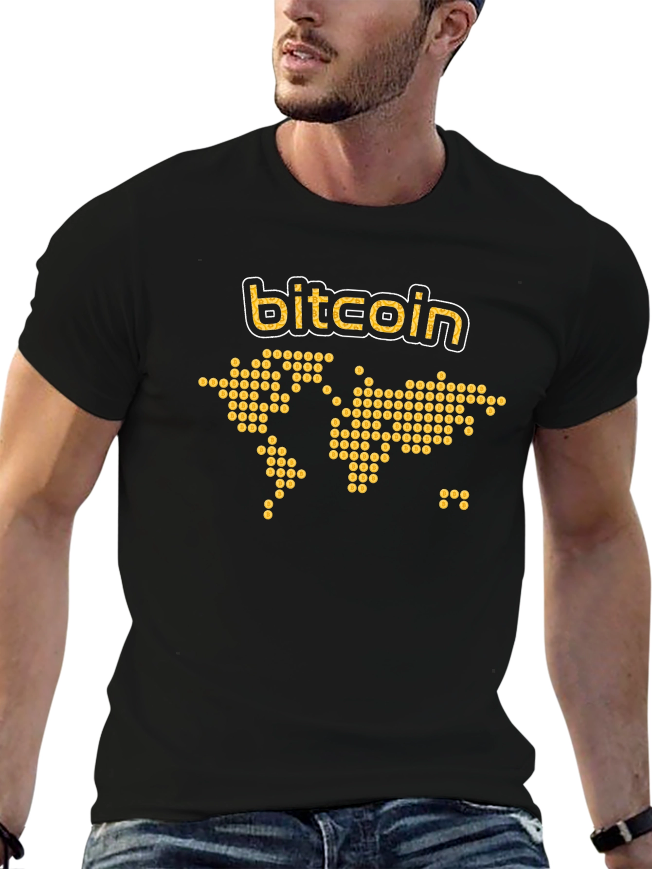 Bitcoin World Map T-Shirt - Crypto Currency Tee