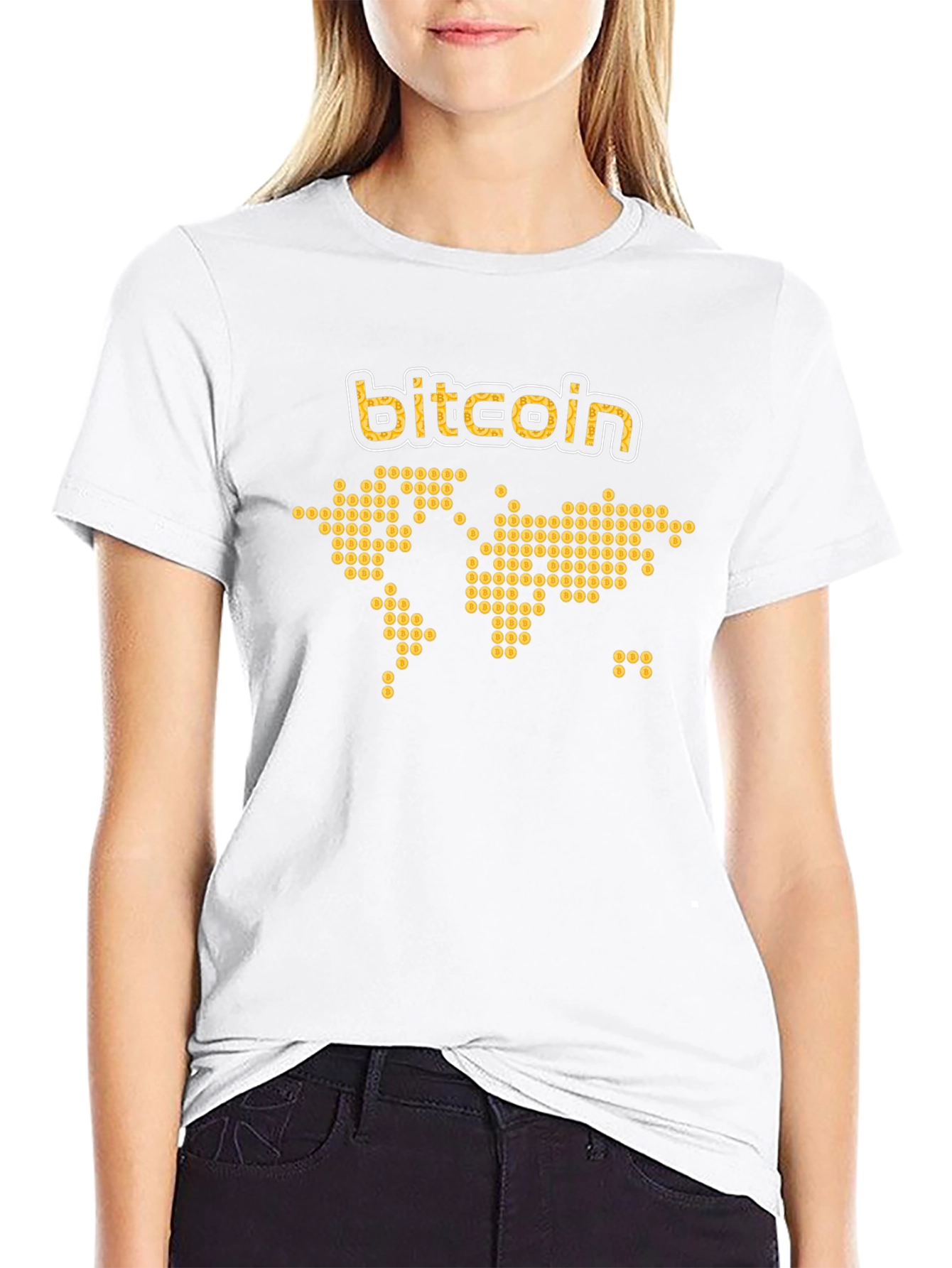 Bitcoin World Map T-Shirt - Crypto Currency Tee