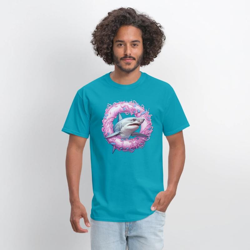 shark in an inflatable ring