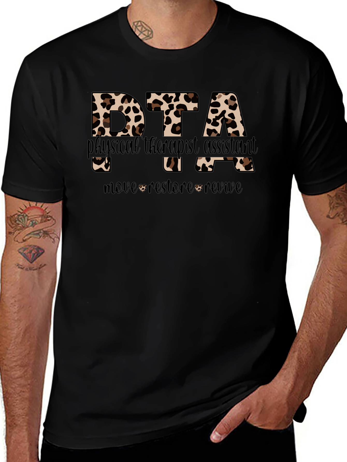DTA Physical Therapist Assistant Leopard Print T-Shirt