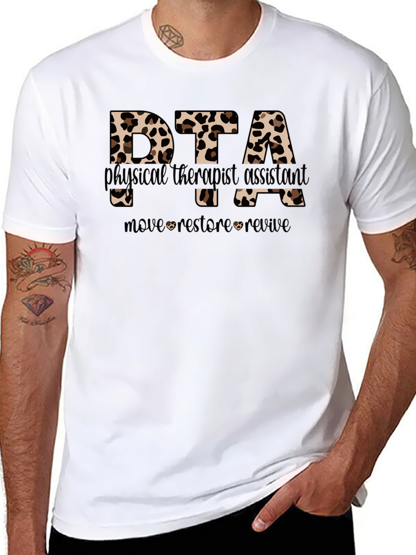 DTA Physical Therapist Assistant Leopard Print T-Shirt