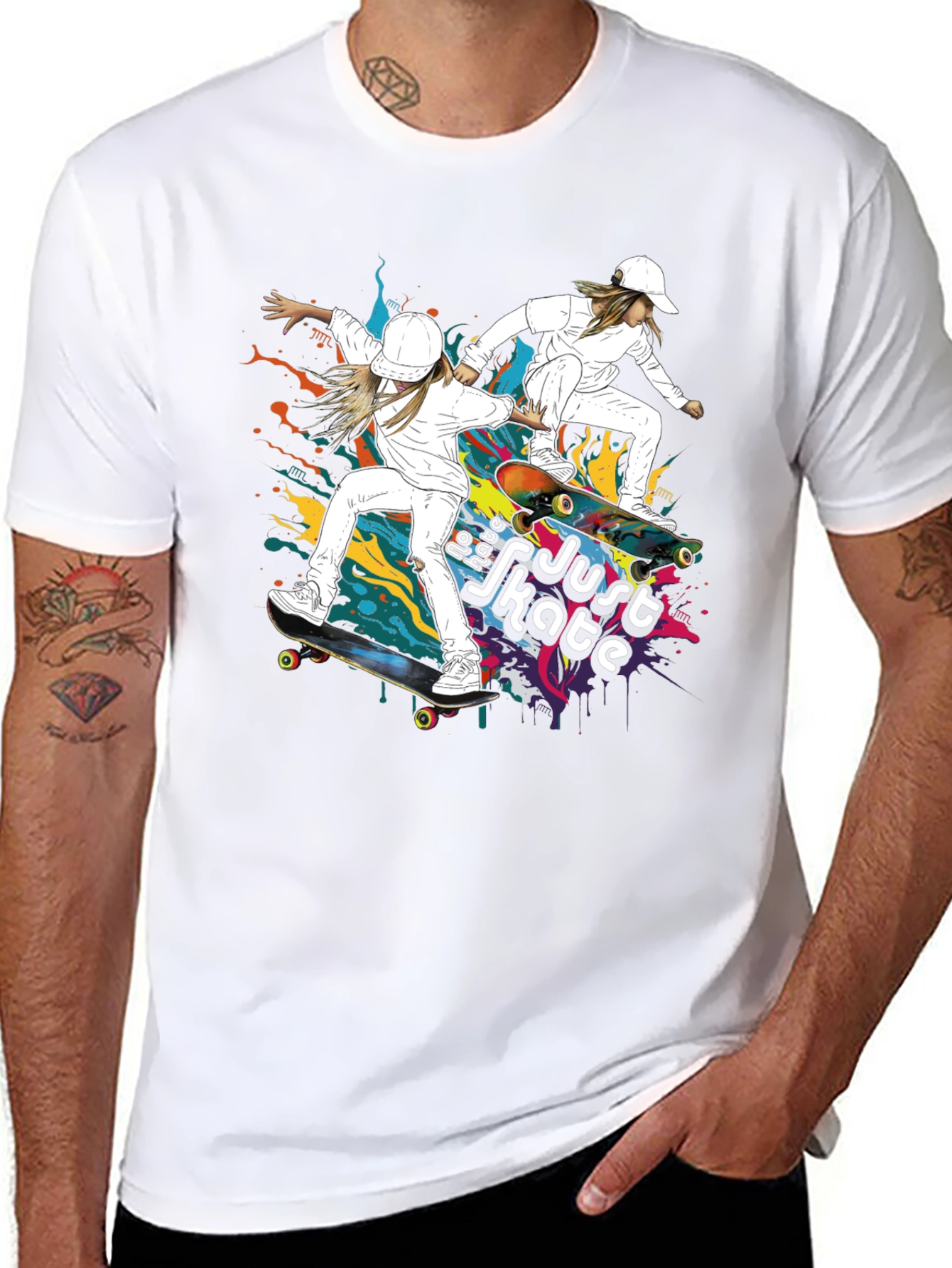 Skater Style Tee - Just Skate Graphic T-Shirt