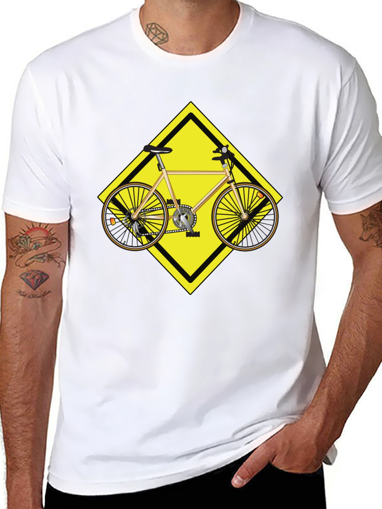 Bike Warning Sign Graphic Tee