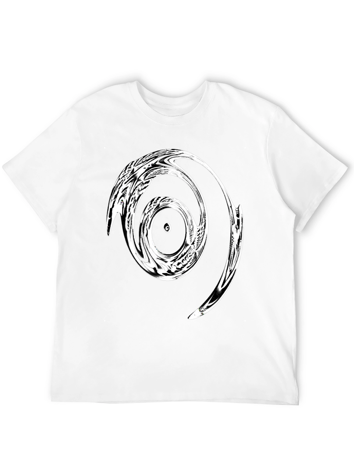 Abstract Swirl Graphic Tee - Black Cotton Comfort
