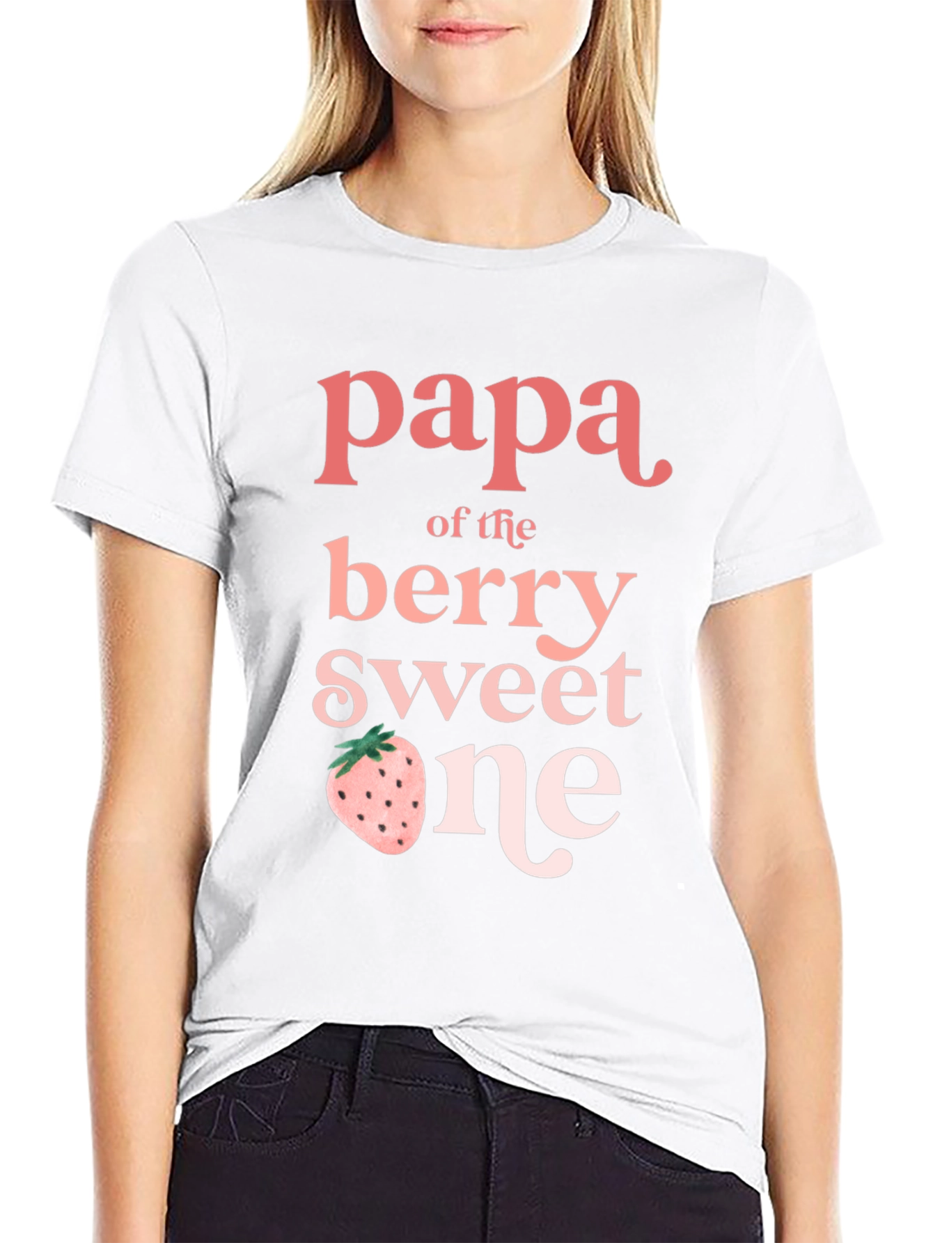 Papa of the Berry Sweet One Black T-Shirt