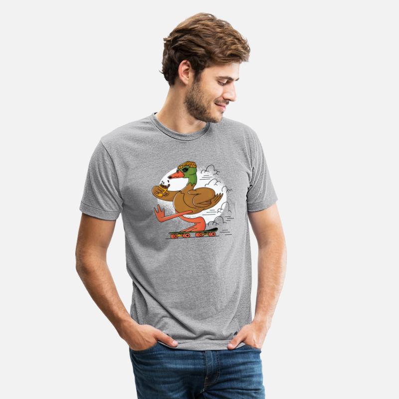 Skater Duck with cup of coffee