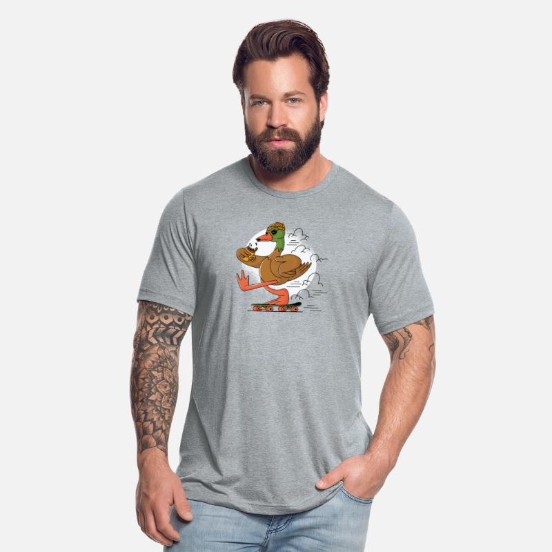 Skater Duck with cup of coffee