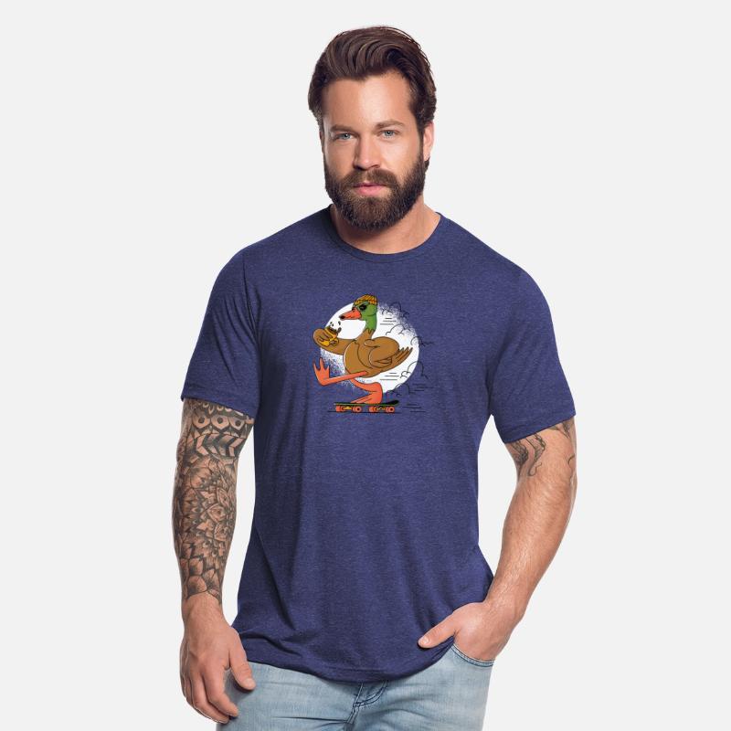 Skater Duck with cup of coffee