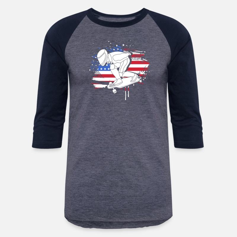 Skater Skateboard American Flag Longboard