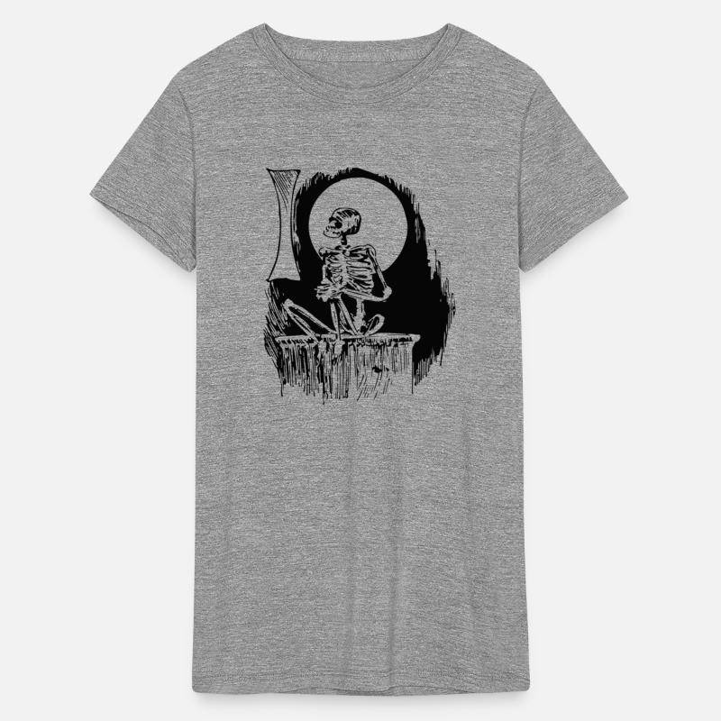 Skeleton waiting and Moon Halloween