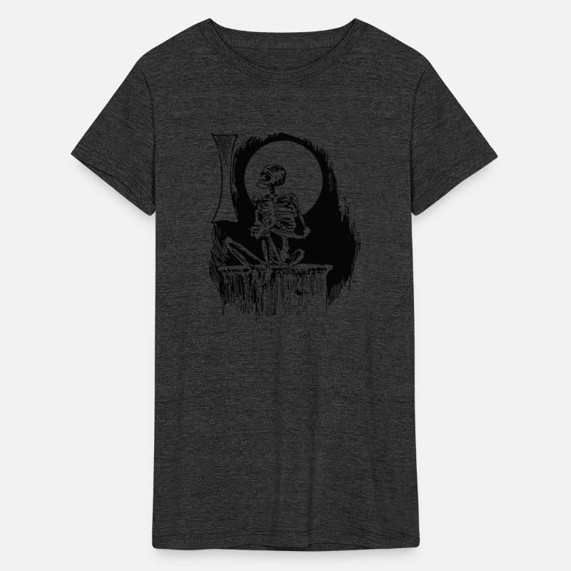 Skeleton waiting and Moon Halloween