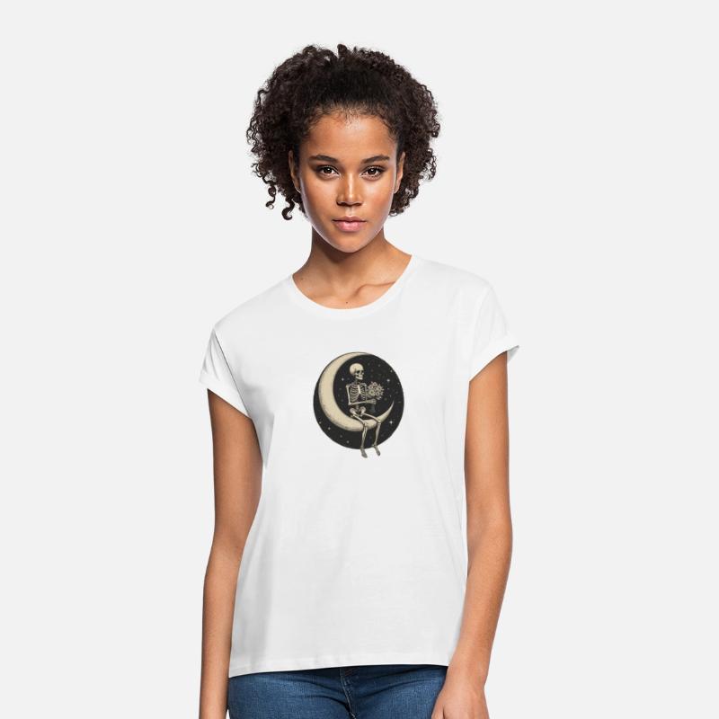Skeleton with Flowers waiting on Crescent Moon