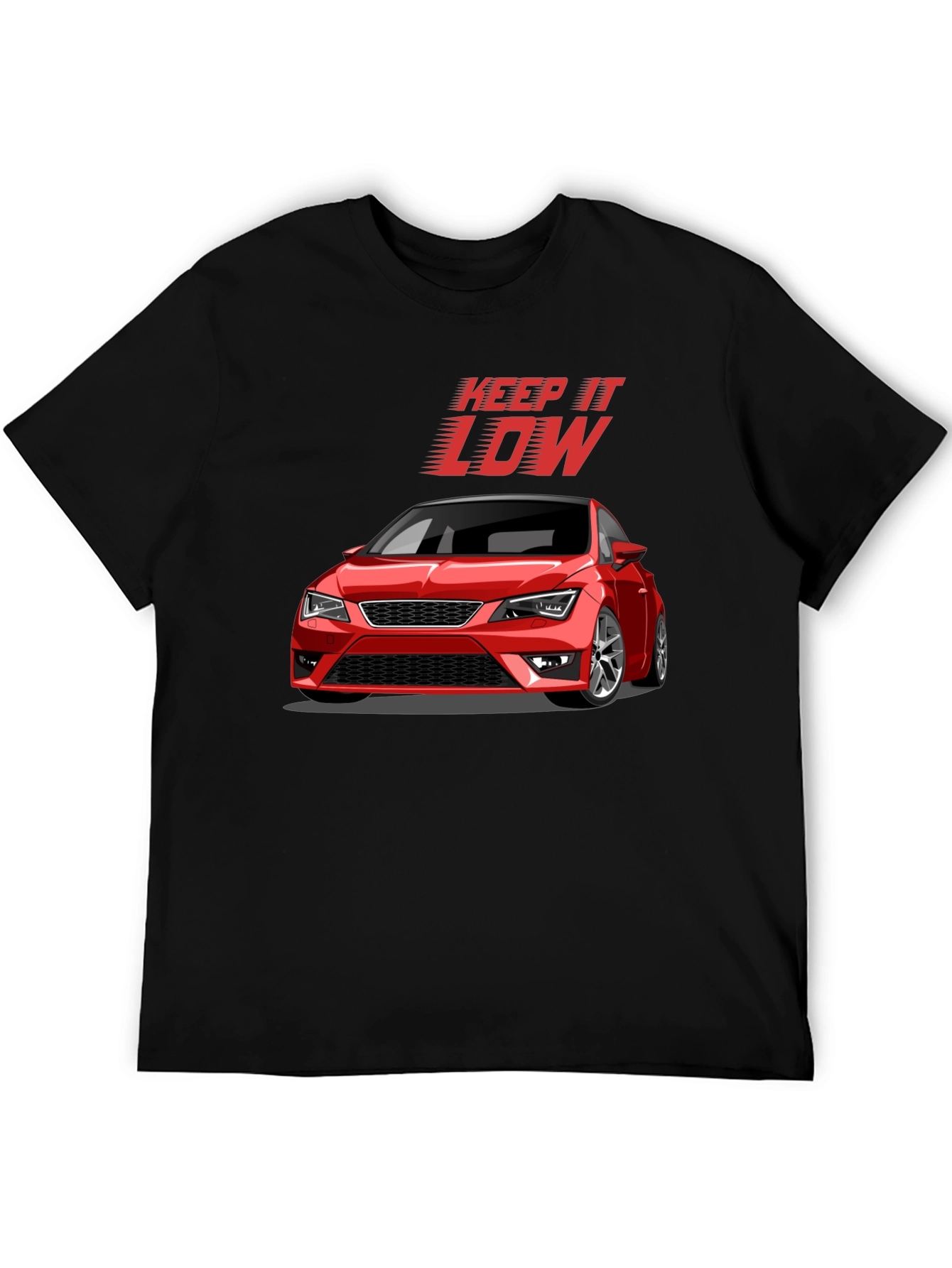 Keep It Low Car Graphic T-Shirt - Black