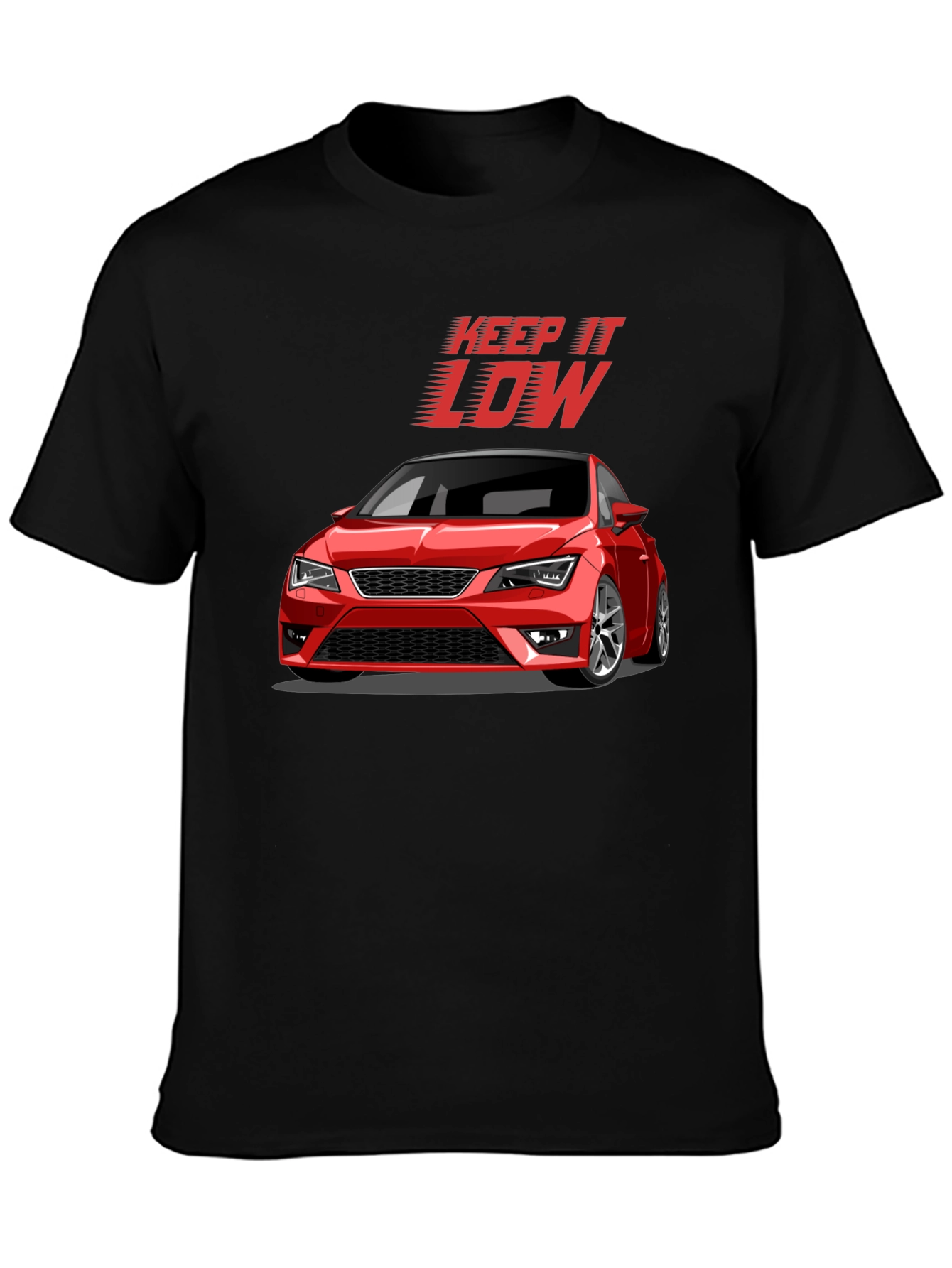Keep It Low Car Graphic T-Shirt - Black