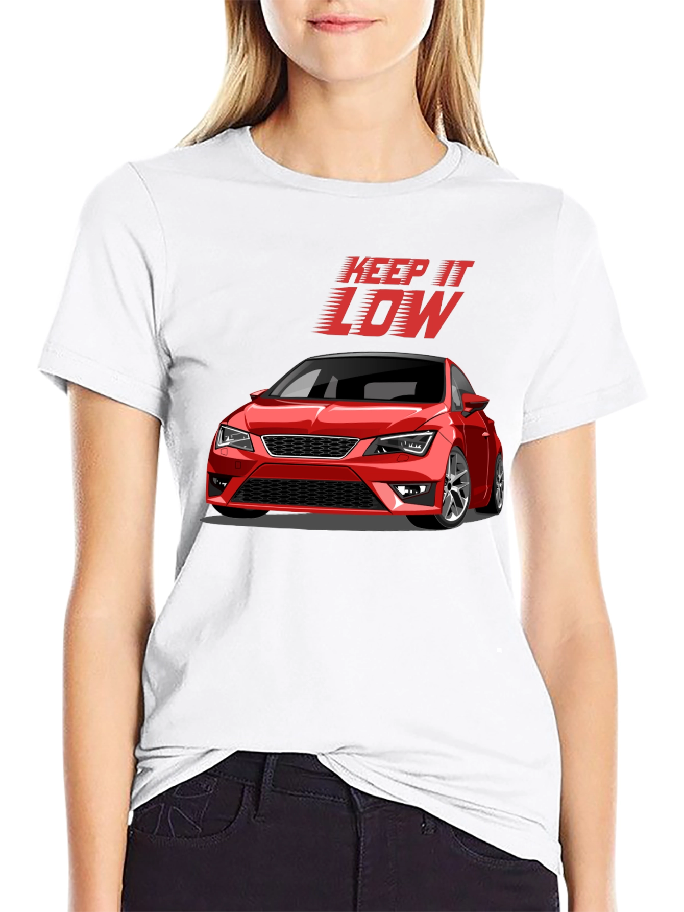 Keep It Low Car Graphic T-Shirt - Black