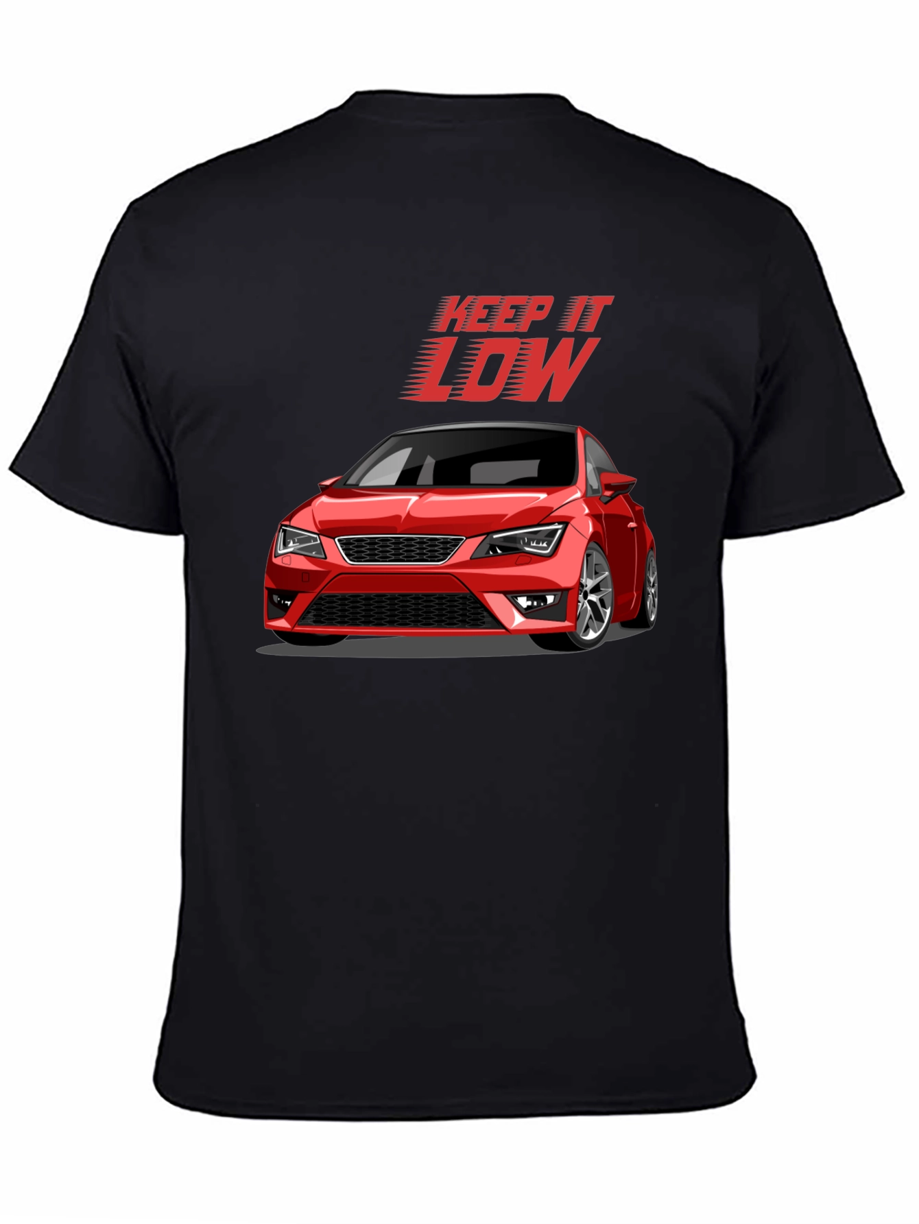 Keep It Low Car Graphic T-Shirt - Black