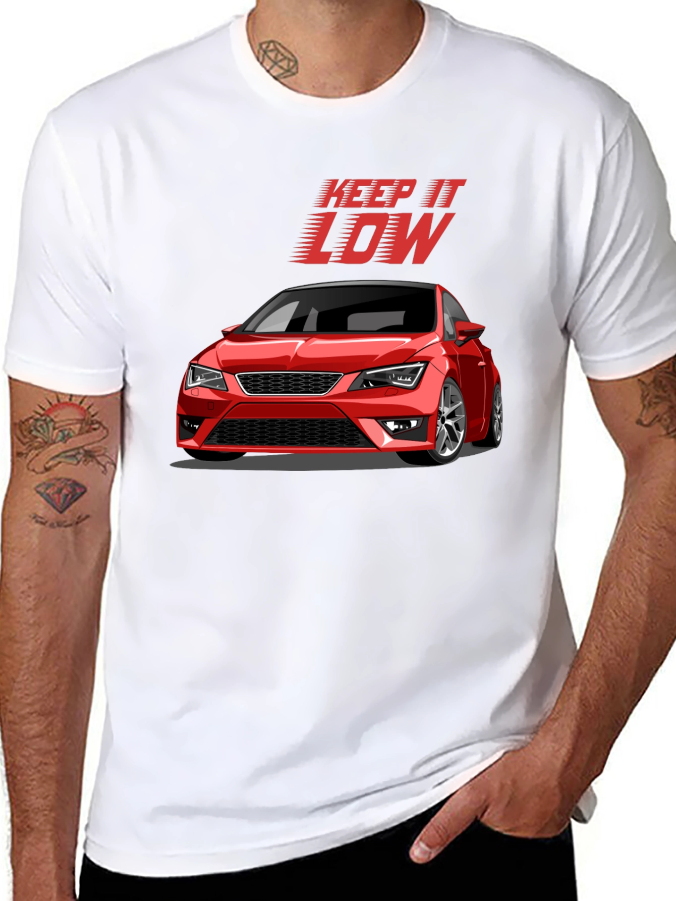 Keep It Low Car Graphic T-Shirt - Black