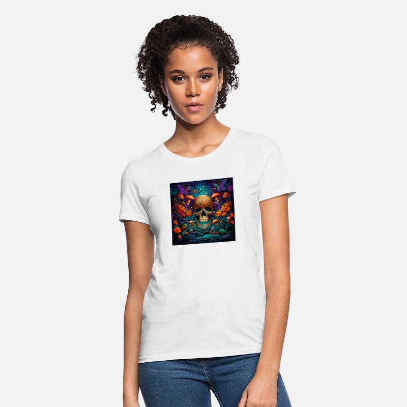 Skull Butterfly Garden Magic Mushroom Psychedelics