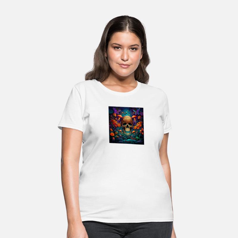 Skull Butterfly Garden Magic Mushroom Psychedelics