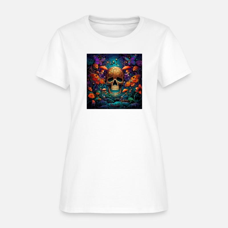 Skull Butterfly Garden Magic Mushroom Psychedelics