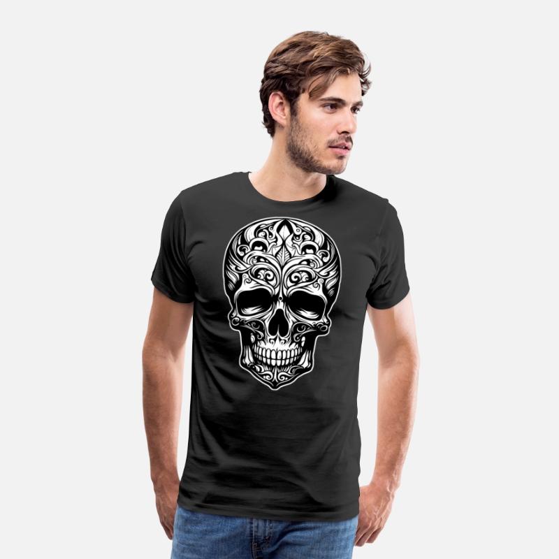 Skull Dia de los Muertos Halloween Tattoo Rose