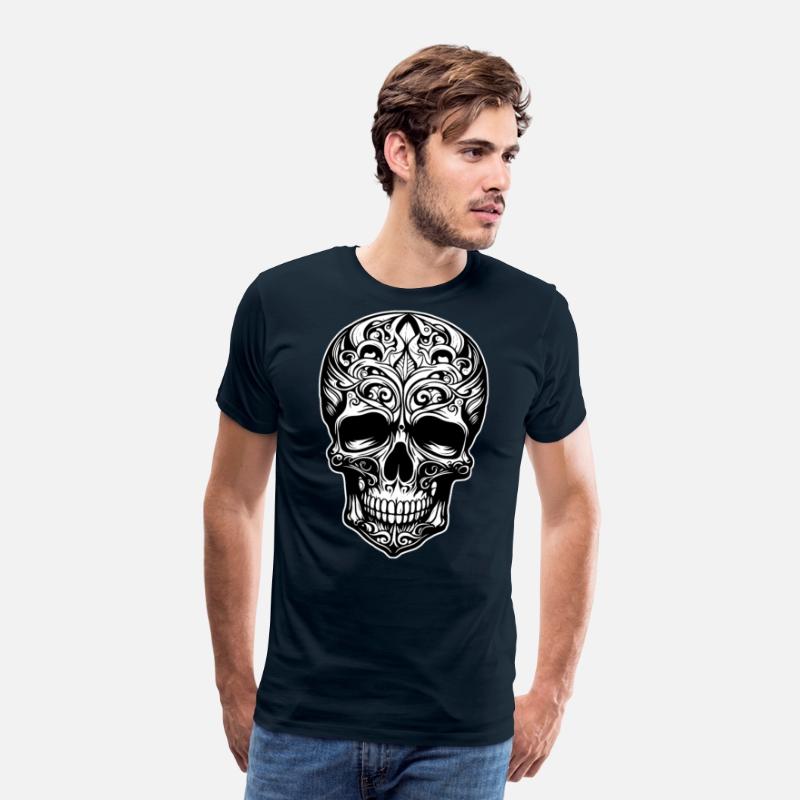 Skull Dia de los Muertos Halloween Tattoo Rose