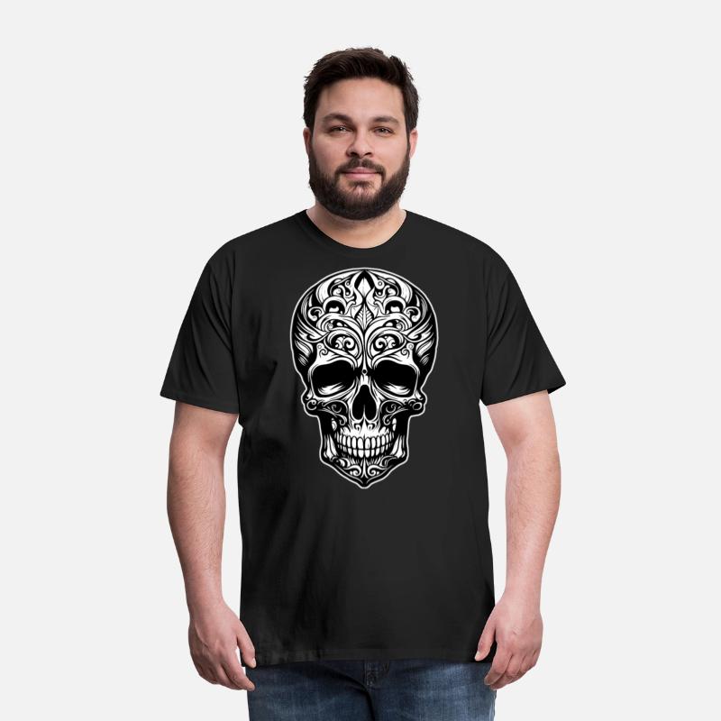 Skull Dia de los Muertos Halloween Tattoo Rose