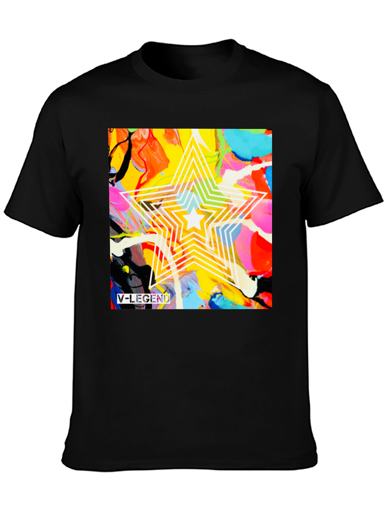 V-Legend Star Abstract Graphic T-Shirt
