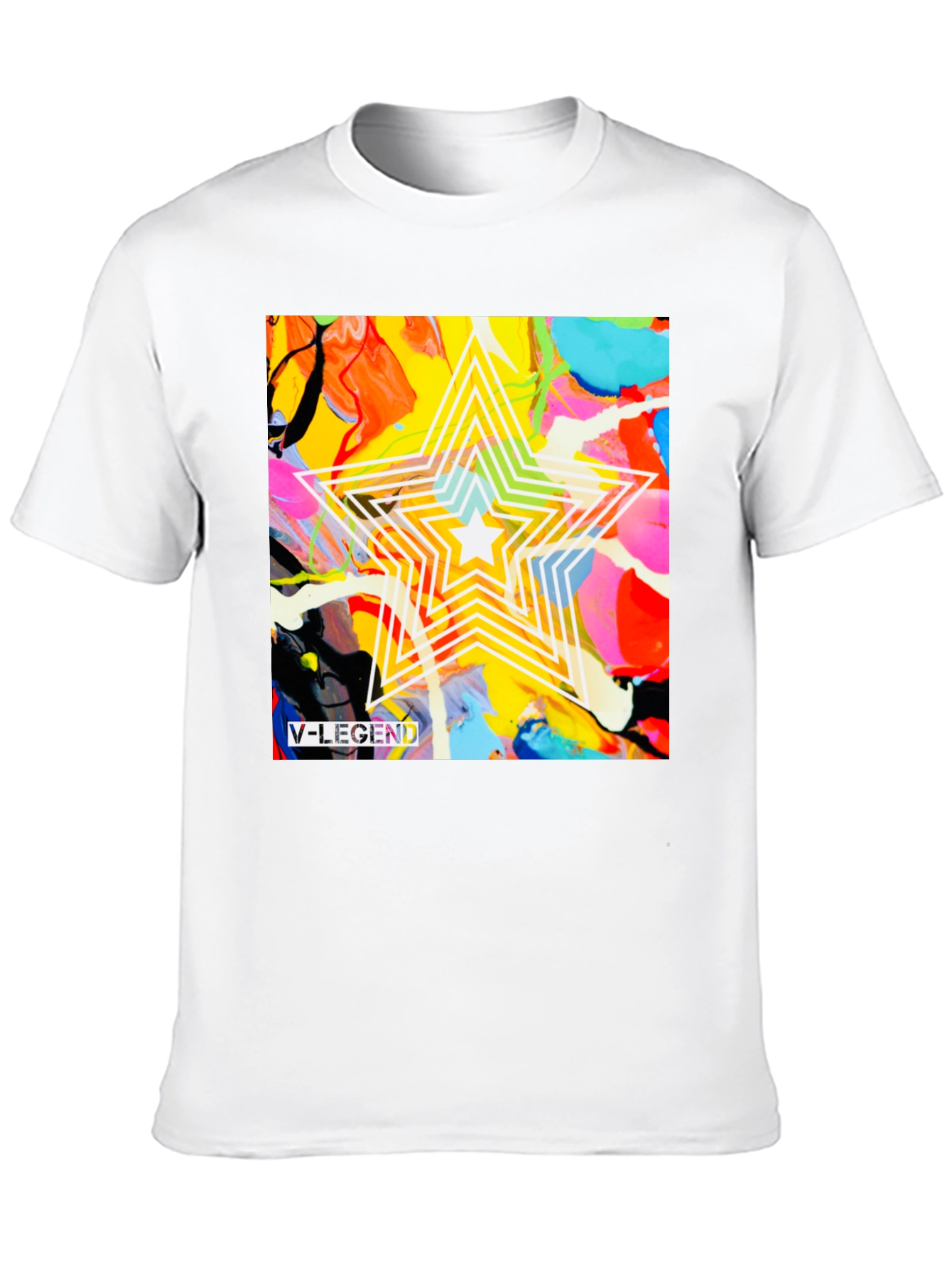 V-Legend Star Abstract Graphic T-Shirt