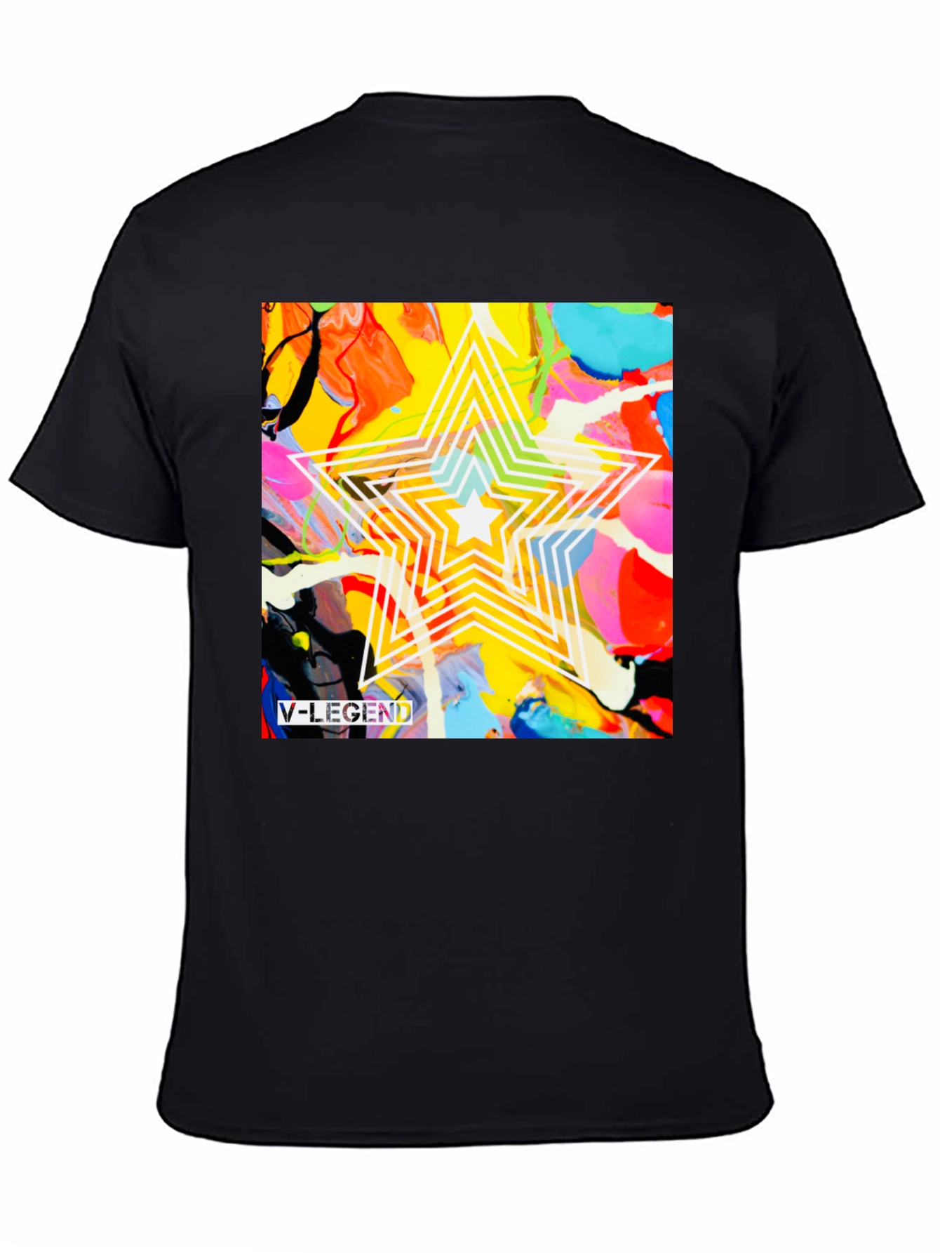 V-Legend Star Abstract Graphic T-Shirt