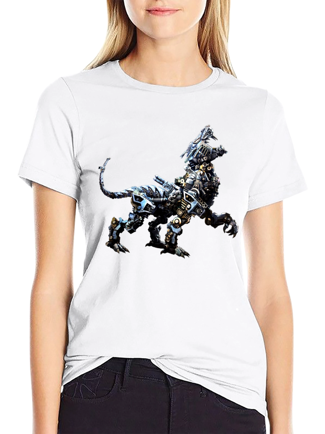 Robotic Lion Graphic Tee - Cool Animal Print Shirt