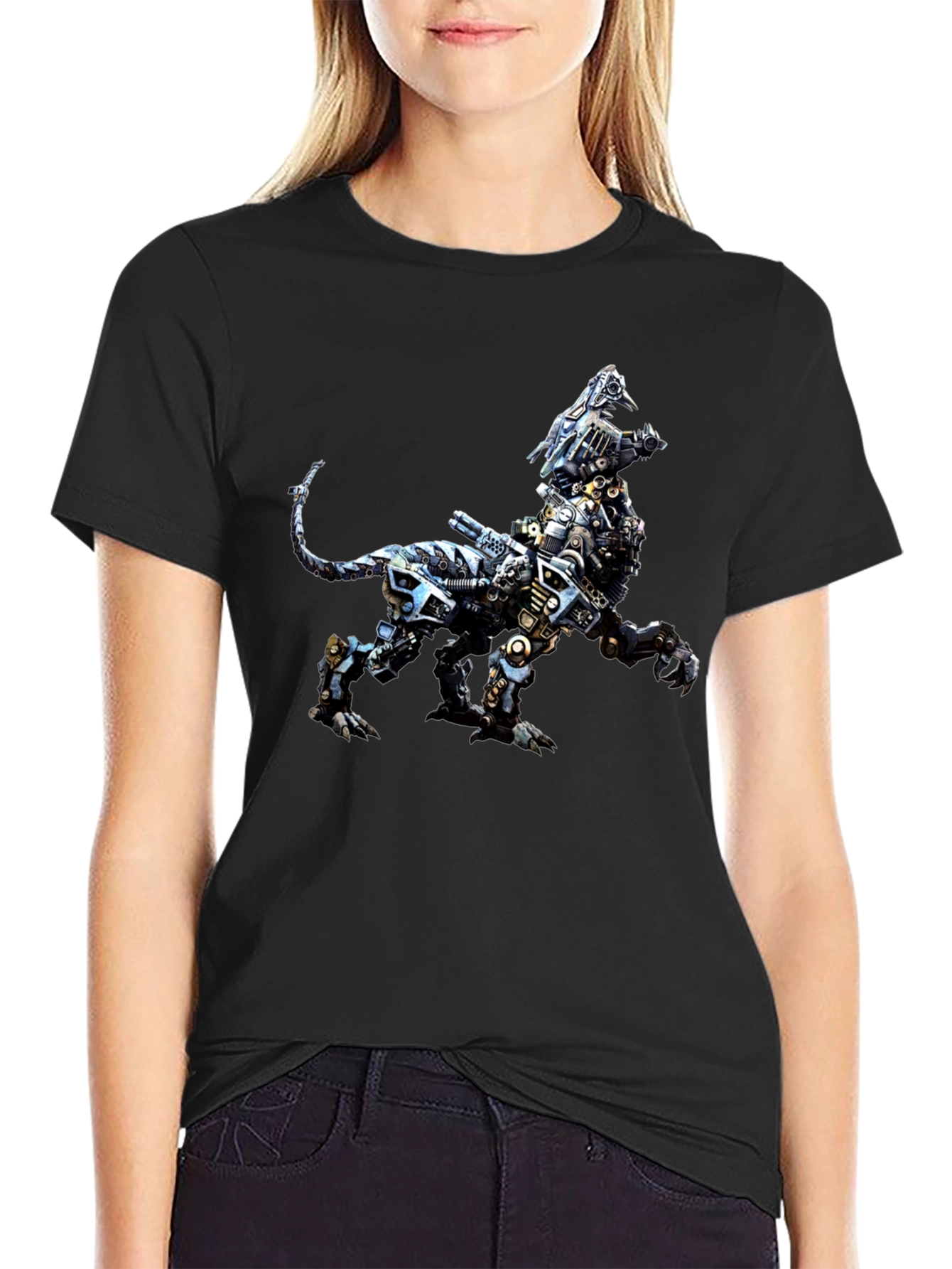 Robotic Lion Graphic Tee - Cool Animal Print Shirt