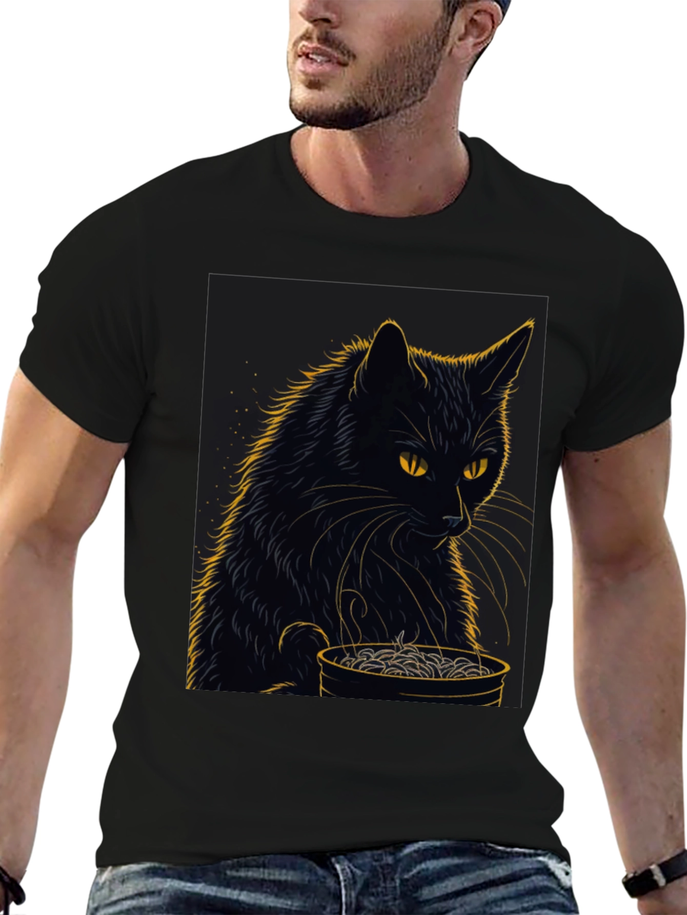 Black Cat Ramen Graphic Tee