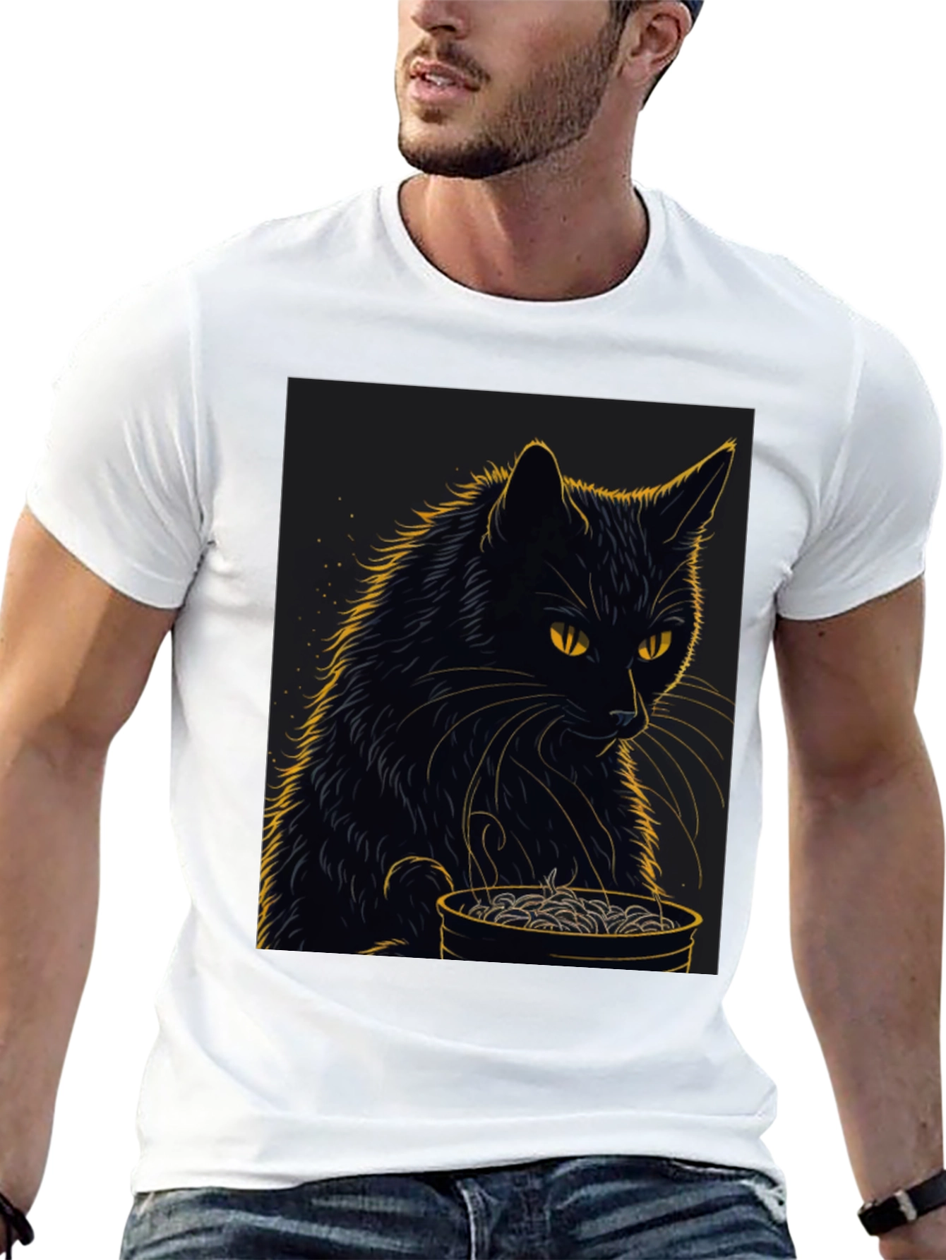 Black Cat Ramen Graphic Tee
