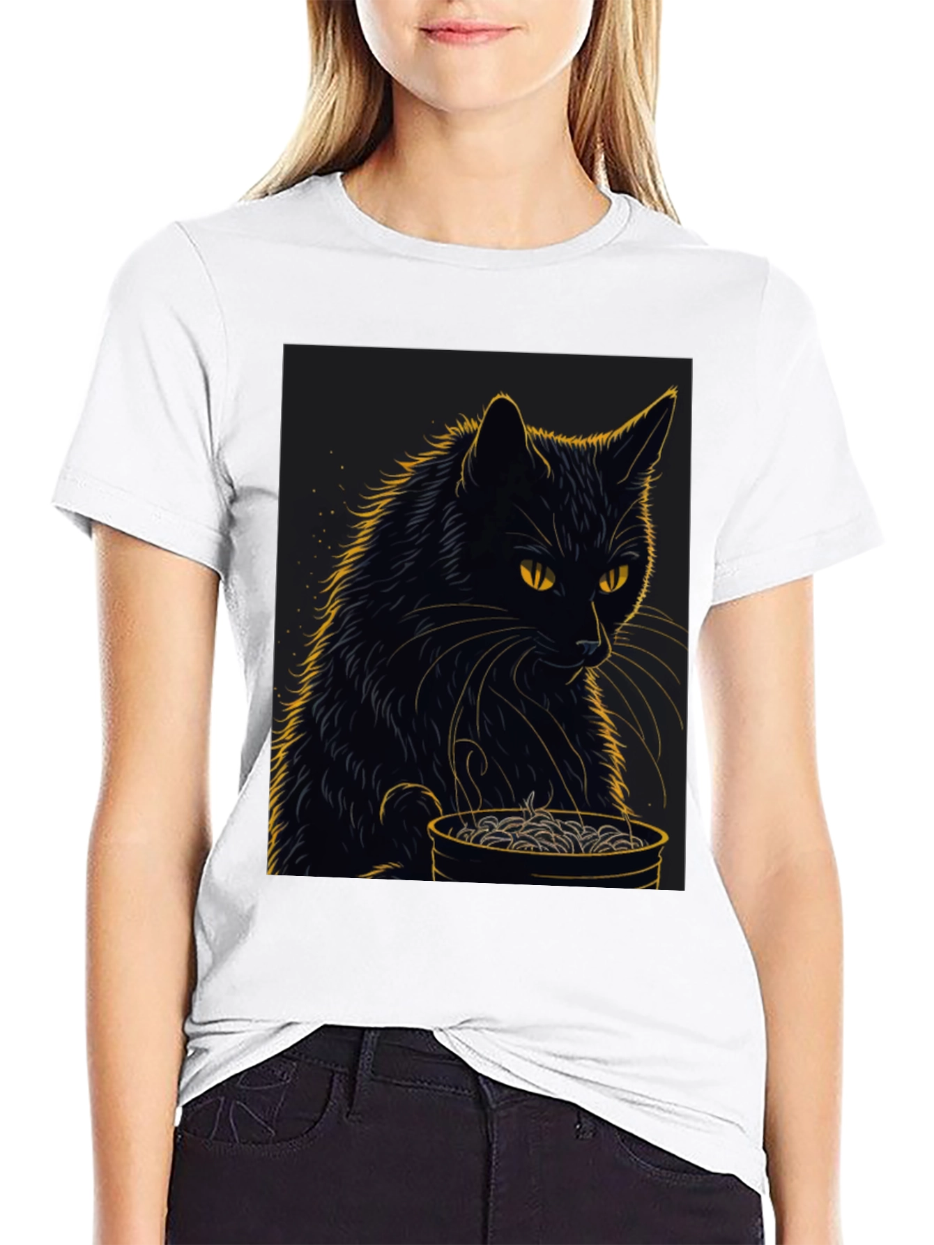 Black Cat Ramen Graphic Tee