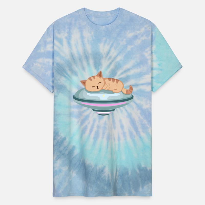 Sleeping cat on a UFO