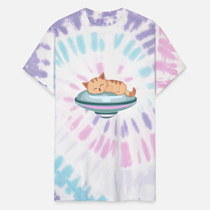Sleeping cat on a UFO