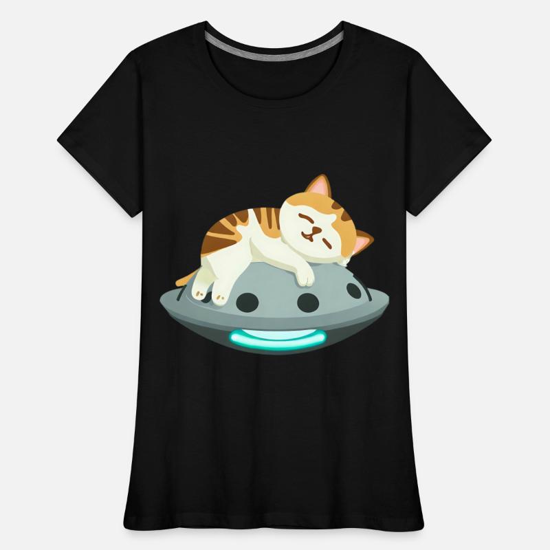 Sleeping cat on a UFO