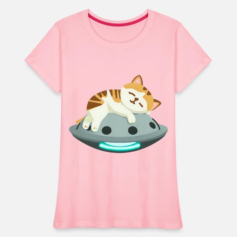 Sleeping cat on a UFO