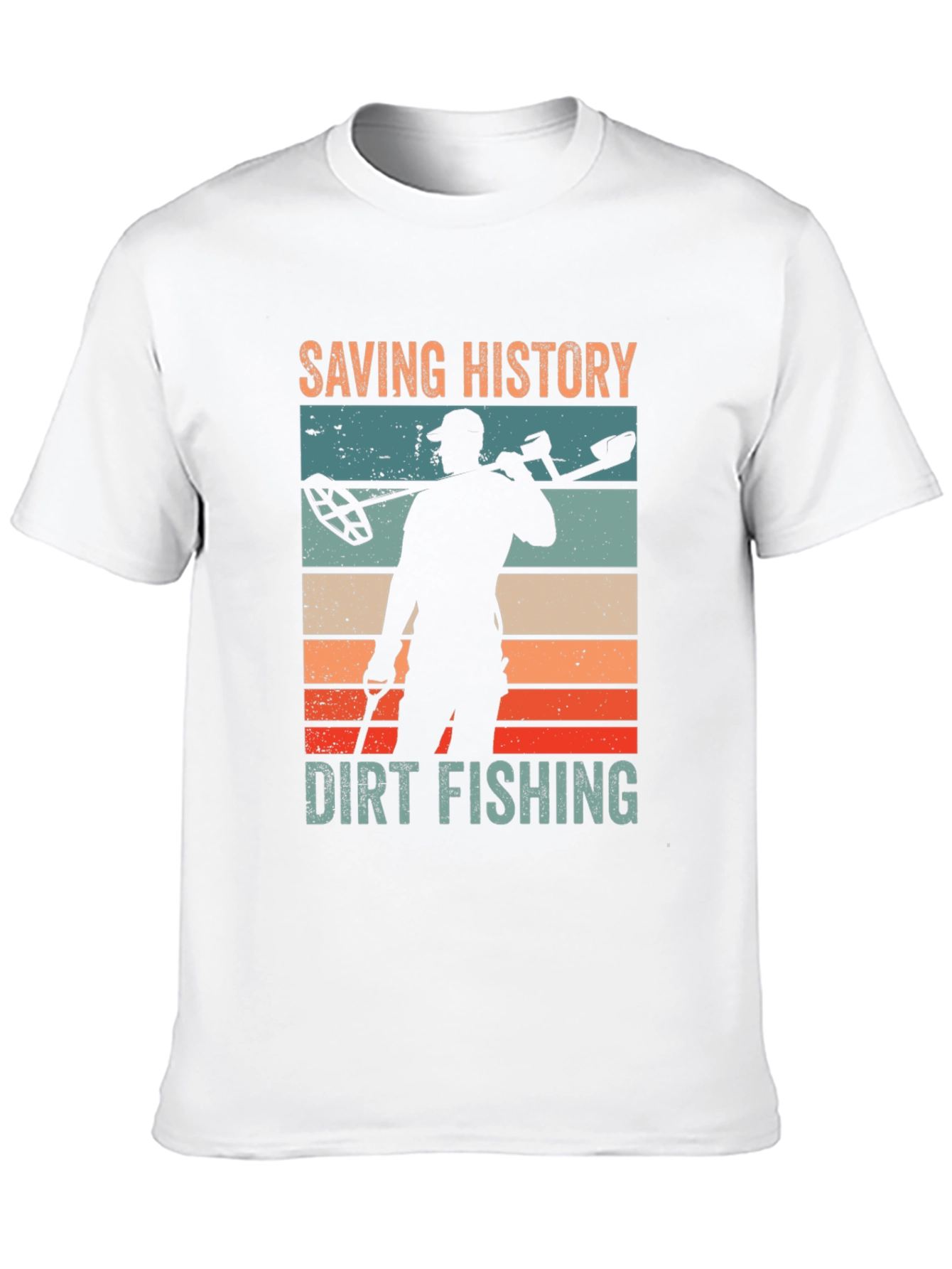 Saving History Dirt Fishing Black Graphic T-Shirt
